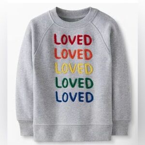 Hanna Andersson Be Loved Sweatshirt Sweater Rainbow Gray Sweater Grey